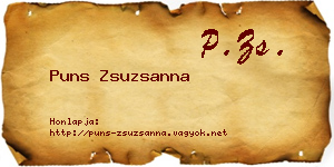 Puns Zsuzsanna névjegykártya